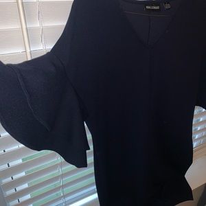 Navy bell sleeve dress